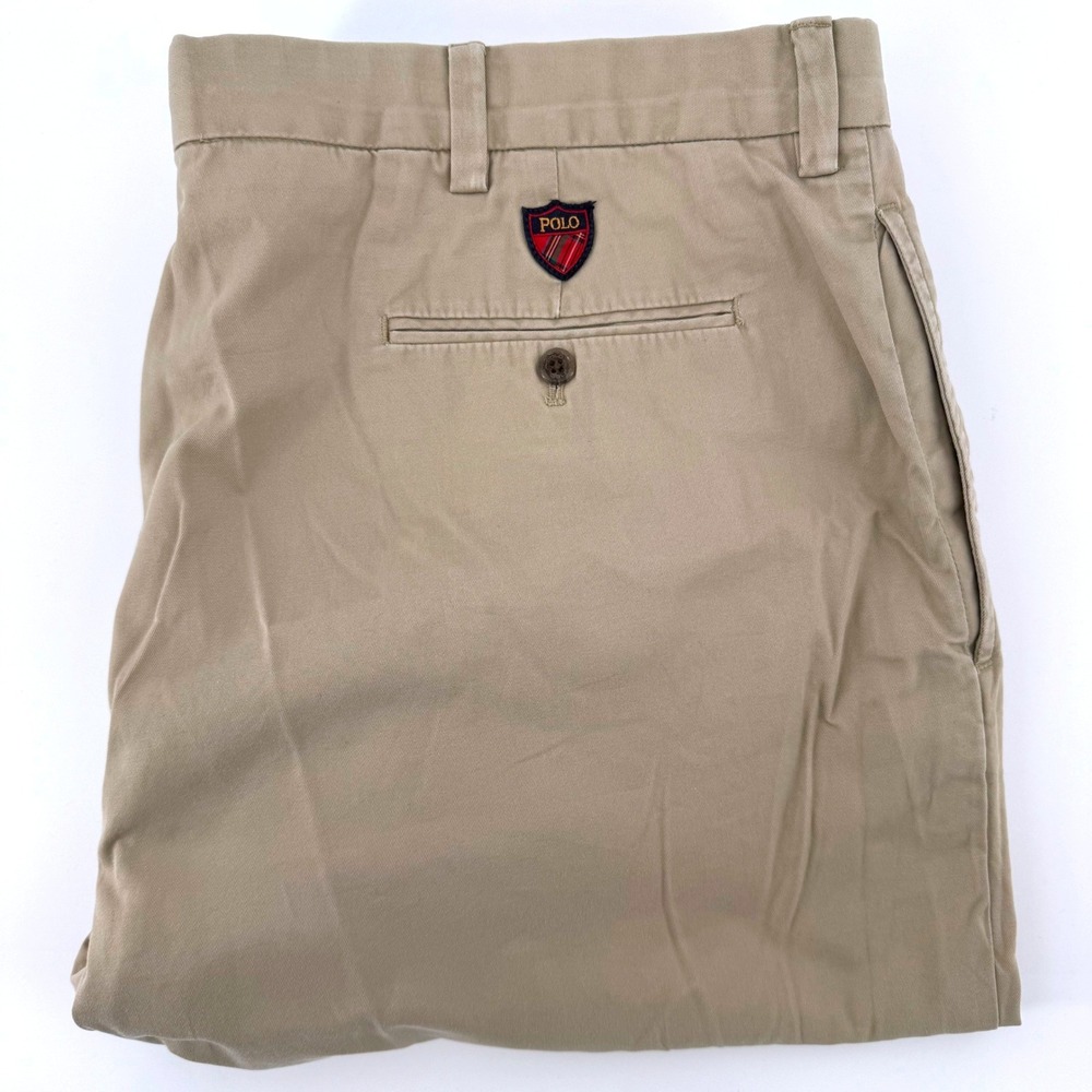 Polo Golf Ralph Lauren Fairway Golf Short Mens 42 Khaki Tan Pleated Cotton Chino